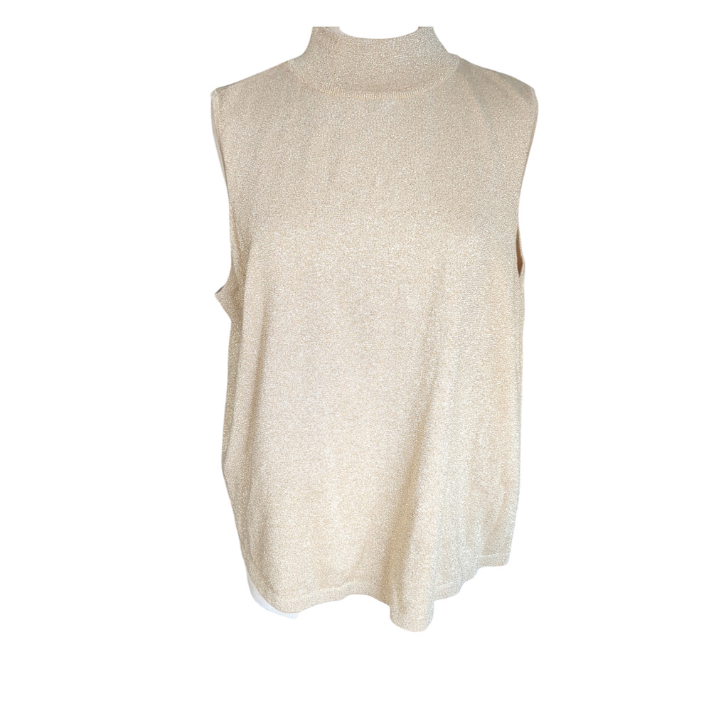 No size Preston & York gold shimmer women's sleeveless blouse #22
